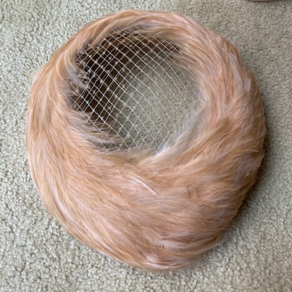 1950's Feather Hat With Net Crown